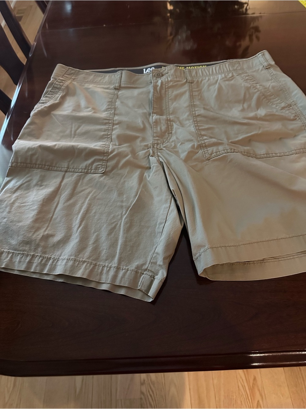 Lee Men's Khaki Flat Front Short